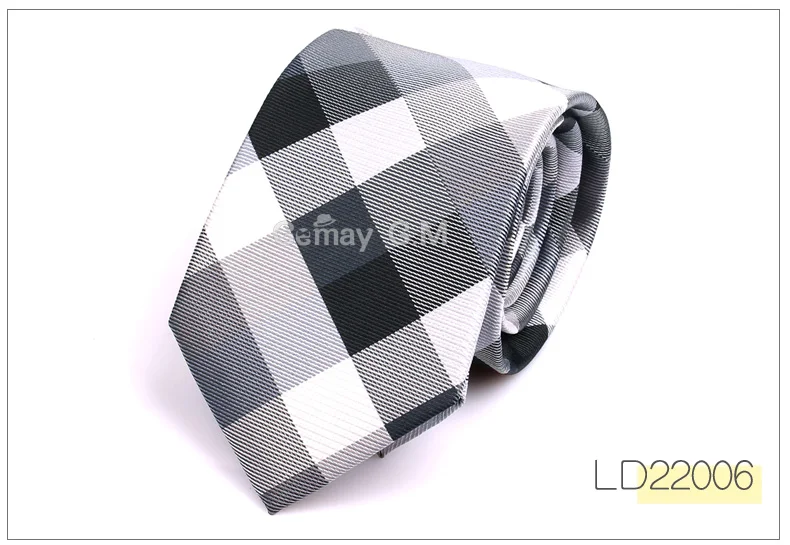 LD22006 Жаккардовый тканый галстук на шею для мужчин, классические клетчатые галстуки, модные полиэфирные мужские галстуки на свадьбу, деловой костюм, клетчатый галстук - Цвет: LD22006