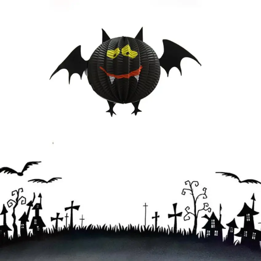 3 шт./1 компл. Halloween Party Аксессуары Бумага паук-призрак летучие мыши Бумага фонарь Хеллоуина тыквы# TX