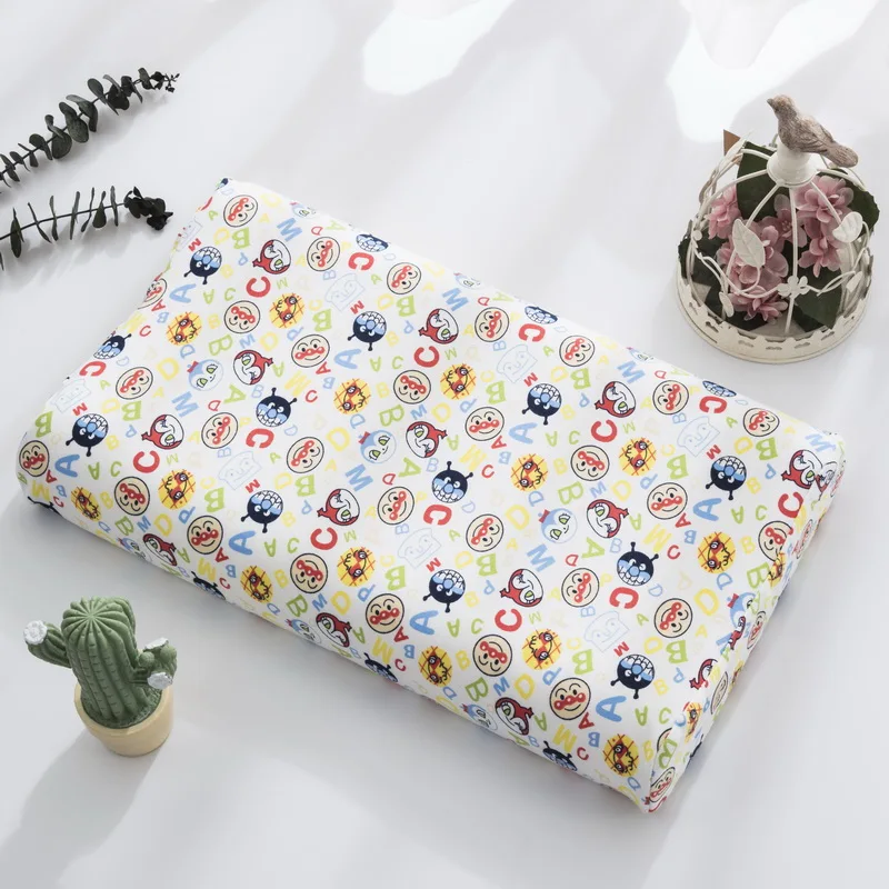Cartoon Orthopedic Children Teenager Natural Latex Pillow Kids Baby Health Care Bed for Sleep with Cute Pillowcases | Дом и сад