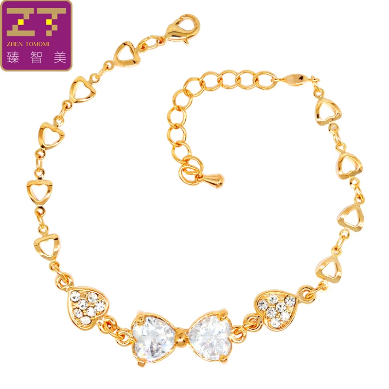 Zhen Tomomi Simple Delicate Bowknot Heart Exquisite Charm Generous Rhinestones Bracelets Bangles Elegant Women Birthday Party | Украшения и