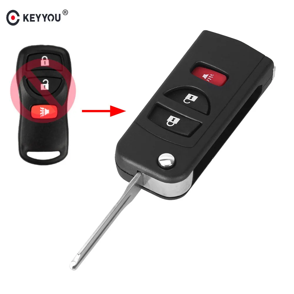 Чехол для ключей KEYYOU складной с 3 кнопками и дистанционным управлением Nissan Quest Murano