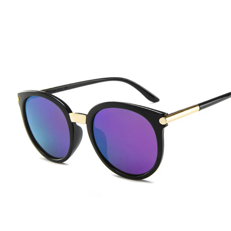 Iboode, новинка, солнцезащитные очки для женщин, для вождения, зеркальные, Ретро стиль, для девушек, светоотражающие, Плоские линзы, солнцезащитные очки для женщин, UV400 - Цвет линз: Purple
