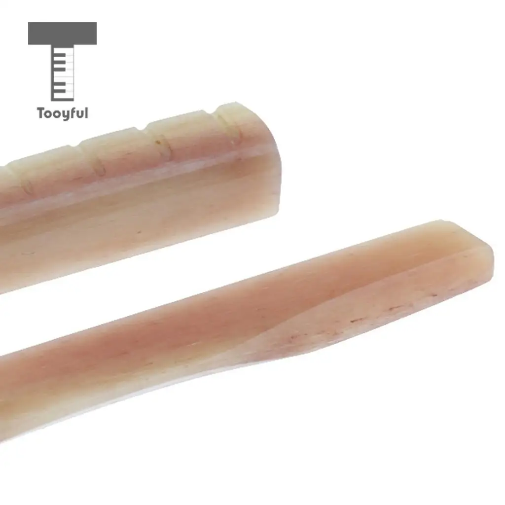 2pcs Acoustic Guitar Bridge Saddle Nut Guitar Replacement Parts Camel Bone