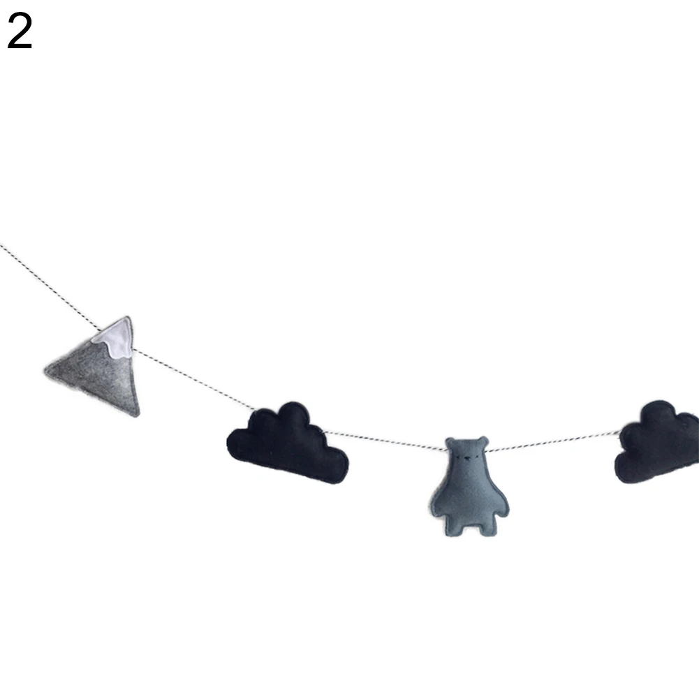 Скандинавские войлочные облака гирлянда Бантинг Баннер детская комната подвеска для детской стены декор Мода - Цвет: 2