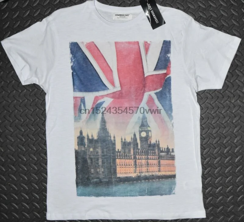 Primark Union Jack British Flag MENS T SHIRT BIG BEN GB UK