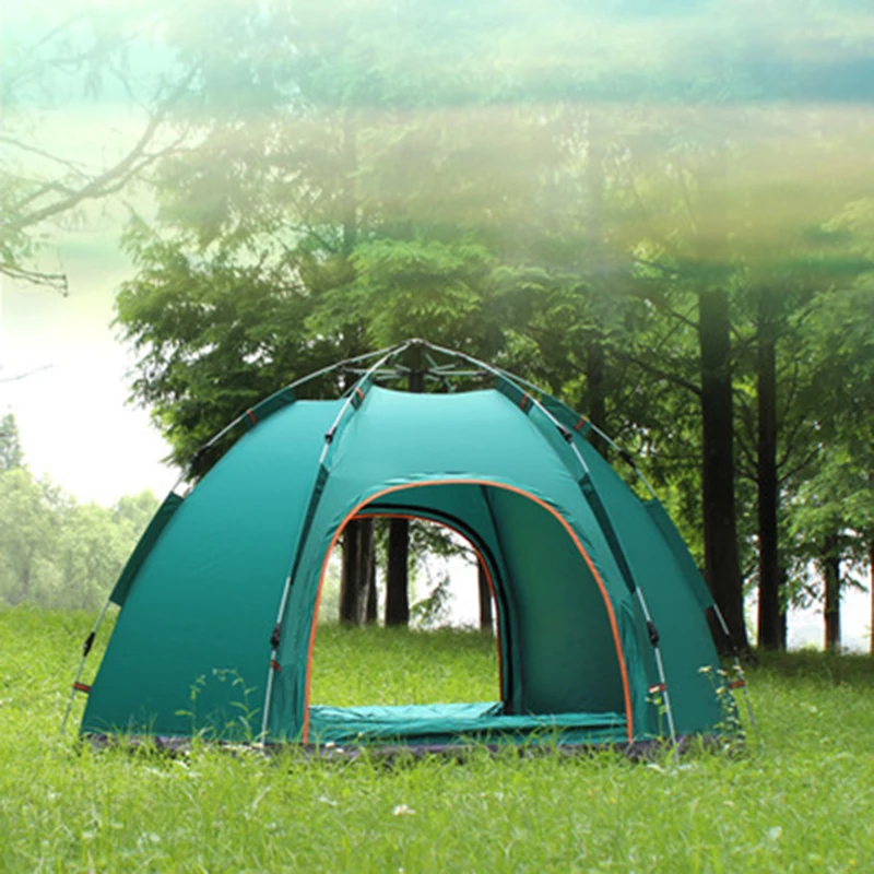 Automatic tent Multi-person outdoor 3-5 people hexagonal tent outdoor camping camping rain tent