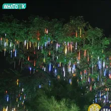 Светодиодный светильник с метеоритным дождем, ламповый светильник s, уличный, 220 В, новогодний, Рождественский, светодиодный, праздничный светильник на елку, ip65, 8X30 см, комплект x 100 шт