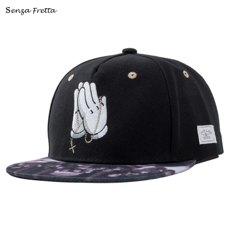

Senza Fretta Summer Hands Baseball Caps Bread Hip-Hop Hat Snapback Gestures Cap JS1137