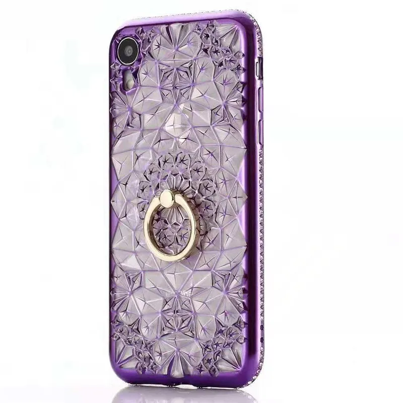

mobile phone case for iPhone 11 Pro Max 6 7 8 Plus X XR XS Max ring bracket phone case gold flash metal ring buckle cover capa