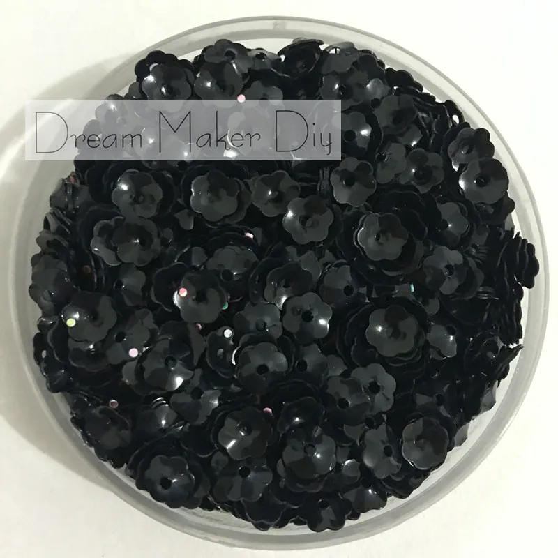 

50gram 4/6/8/10 mm Black Cup Blossom Flower Brilliant Loose Sequins Glitter Paillette Sewing,Wedding Craft for Garment Accessory