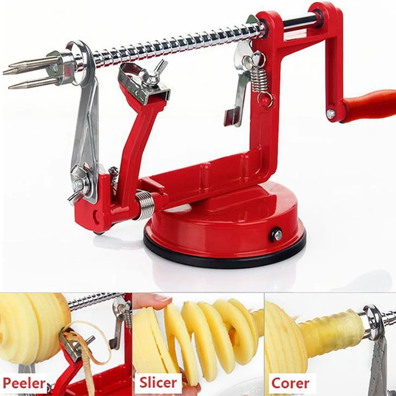 

3 in 1 Fruit Slicing Coring & Peeling Machine Pear Apple Potato Peeled Fruit Slicer Kitchen Cutter Zester Peeler Slicing Machine
