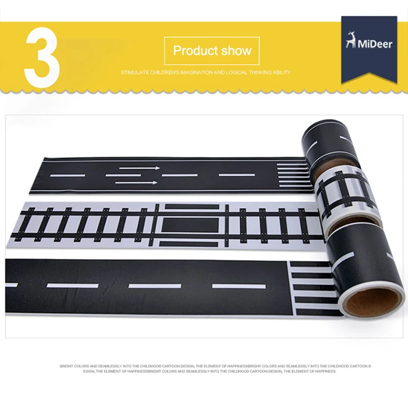 Road Tape for Car Toys Car Runway Adhesive Tape Play Room Floor Sticker Removable Track YJS Dropship
