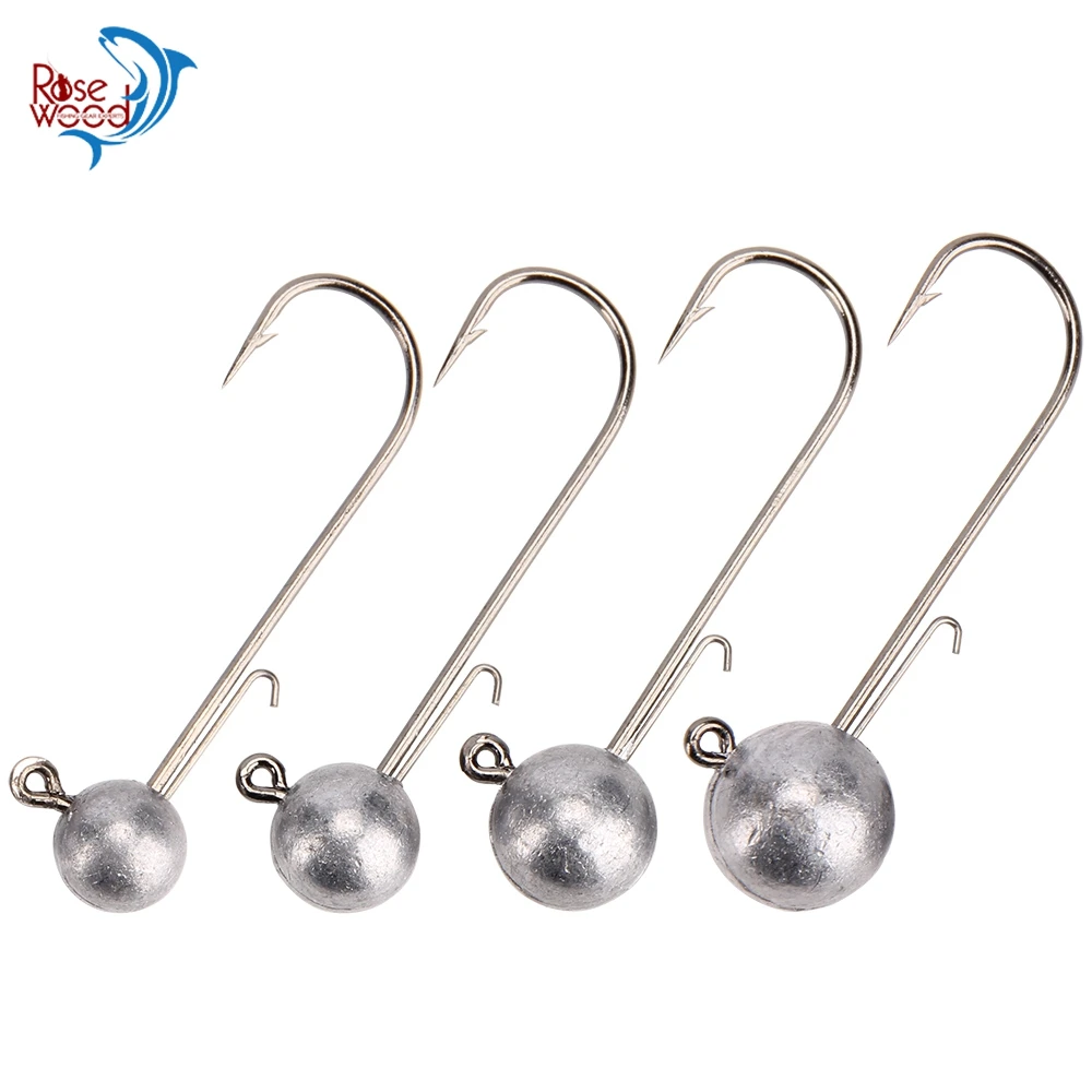 4pcs/Lot Weedless Jig Head Worm Fishing Hook 5g/7g/10g/14g