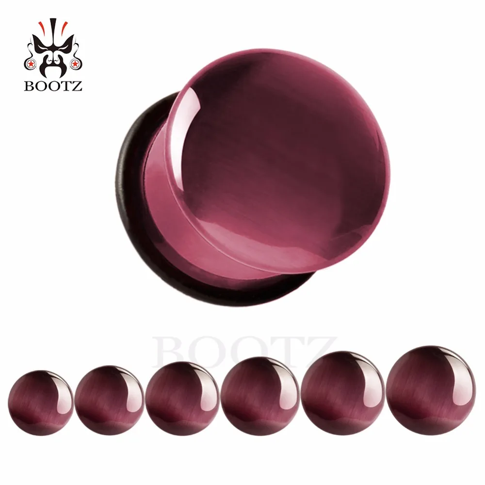 2017 new arrival high polish single flare stone ear plugs red tunnels