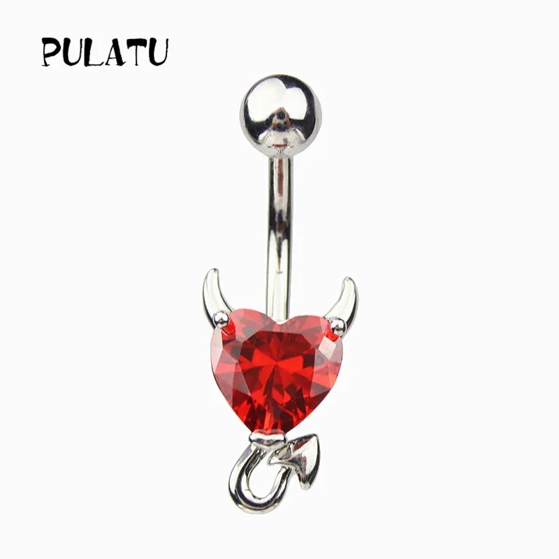 Demon Navel Piercing Belly Button Rings High Quality Cubic Zirconia Stainless Steel Nombril Demon Navel Piercing Belly Button Rings High Quality Cubic Zirconia Stainless Steel Nombril