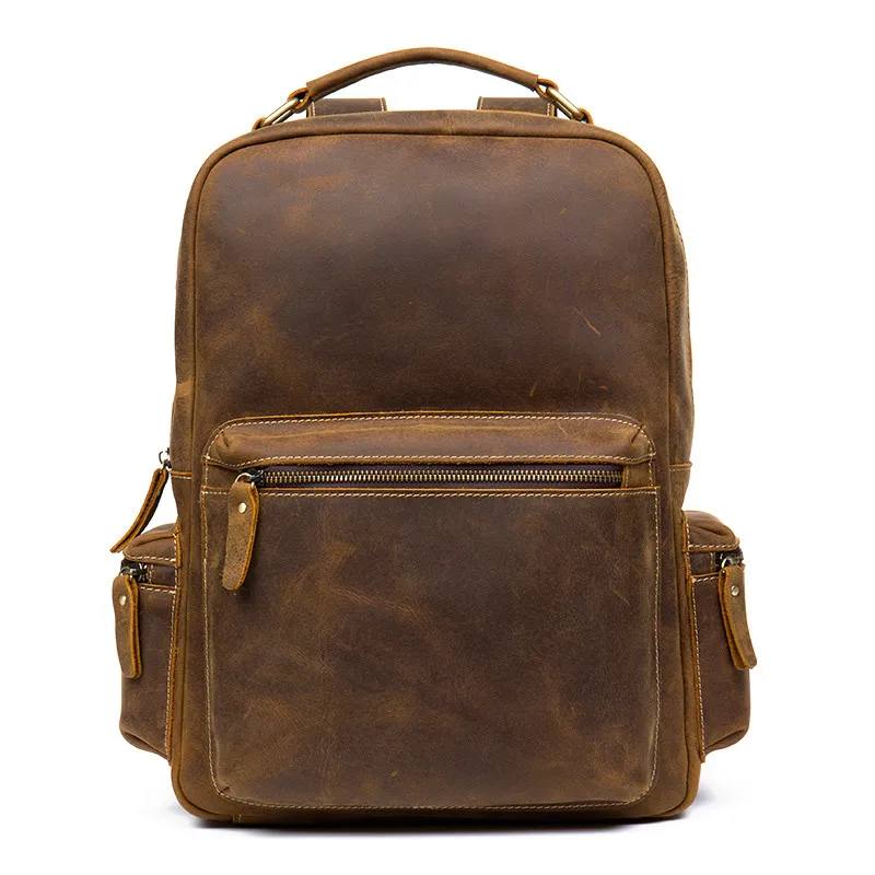 

Cowhide Backpacks for Men 2019 Fashion Genuine Leather Daypack Casual Double Shoulder School Bag luxury backpack
