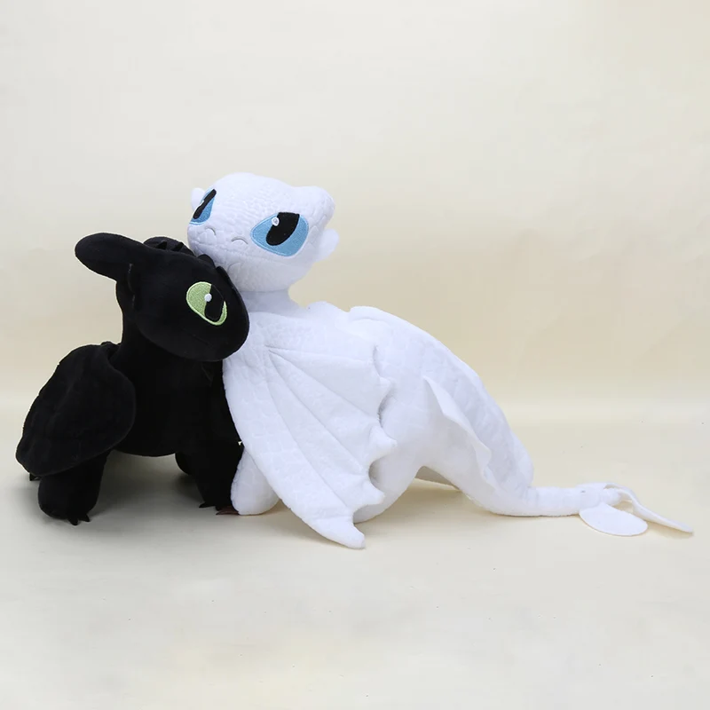 

2pcs/set Toothless Doll How to Train Your Dragon Plush Toy Dragon Night Fury White Light Fury Stuffed Toy Gifts