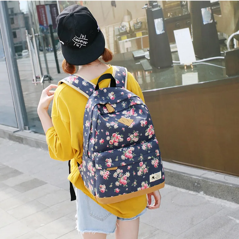 Mochila de lona Vintage Tourya para mujeres Mochila escolar Mochila para adolescentes niñas impresión Floral viaje portátil Mochila Mochila de lona Vintage Tourya para mujeres Mochila escolar Mochila para adolescentes niñas impresión Floral viaje portátil Mochila