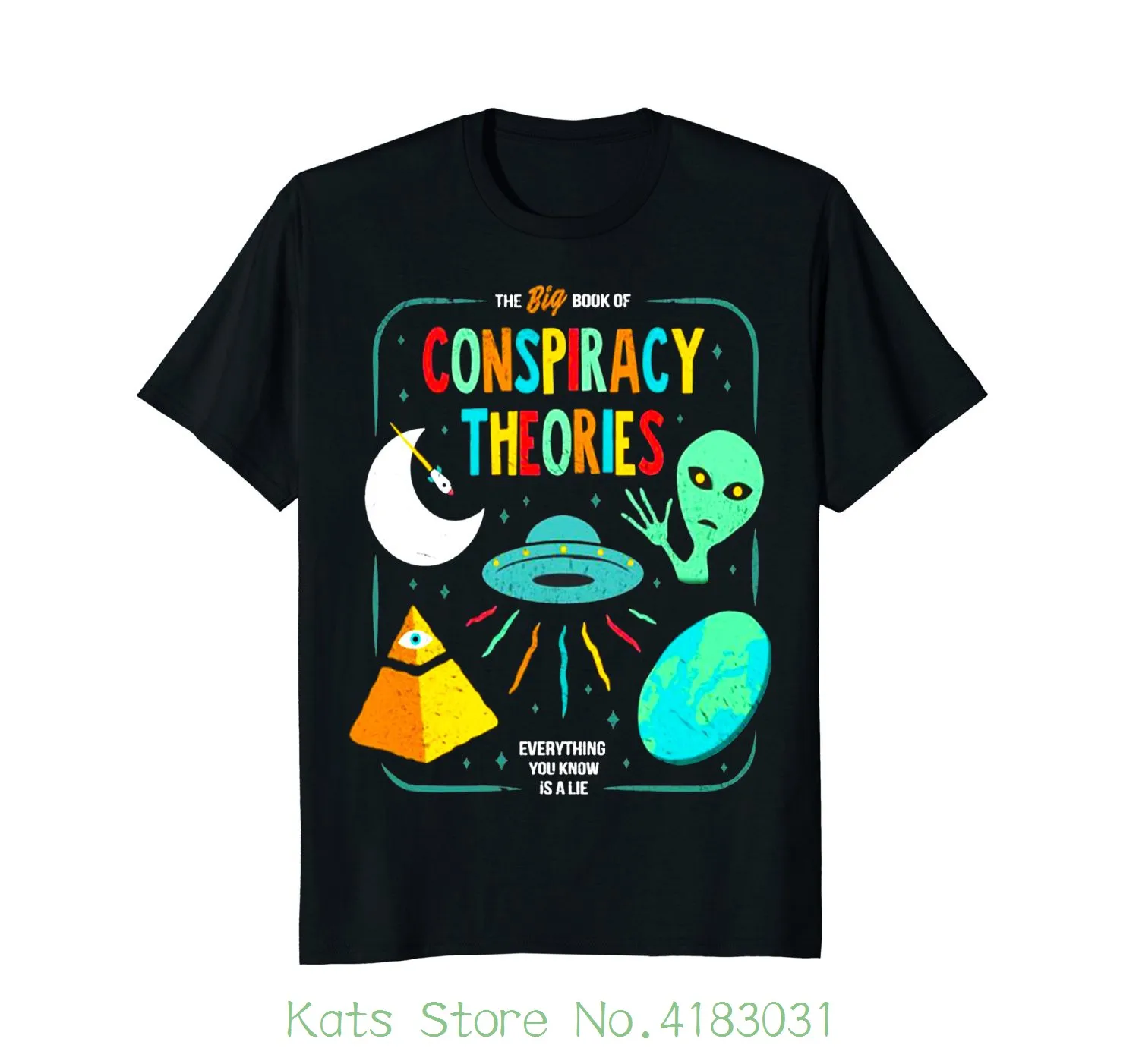 

The Big Book Of Conspiracy Theories Funny T-shirt T-shirt Casual Short Sleeve For Men Clothing Summer