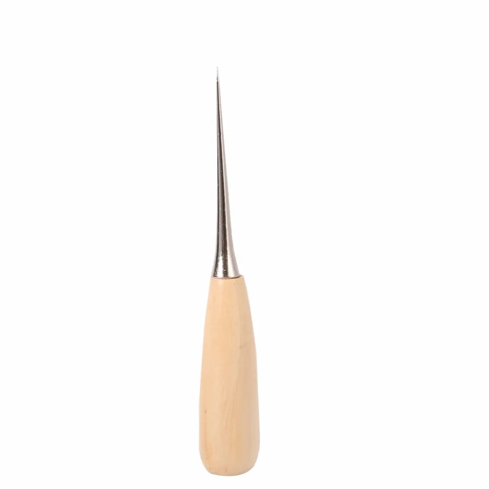 

Useful Leather Wood Handle Awl Tools For Hand Stitcher Stitching Sewing Awl Needle Kit Tool Leather craft 2018
