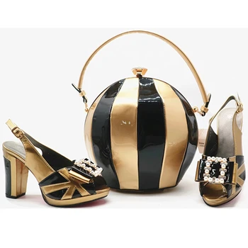 

Latest Fashion Italian Shoes with Matching Bags Patent Leather High Heels Women Party Pumps African Shoes and Bags Matching Set