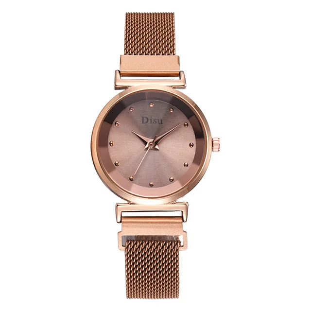 Женские магнитные часы розовое золото часы лучший бренд Роскошные бриллиантовые преломляющие женские Наручные часы Кварцевые водонепроницаемые часы - Цвет: Розовый