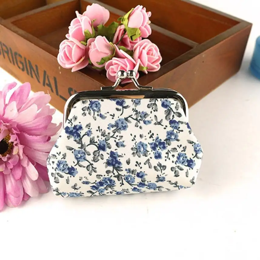 

Girls Cute Floral Coin Bags Purse Women Lady Retro Vintage Flower Small Wallet Hasp Purse Clutch Bag Female Women's billetera A8