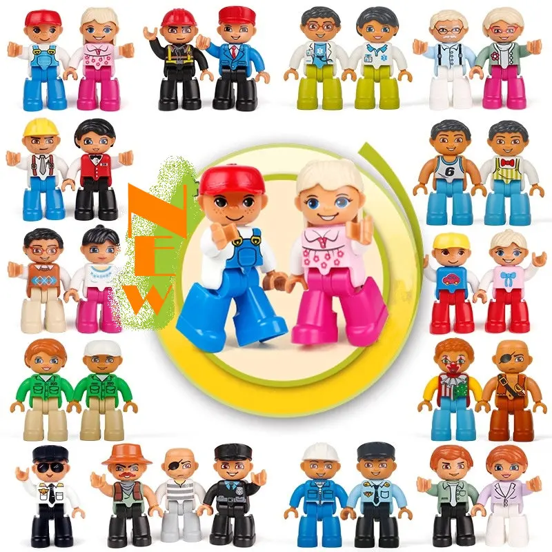 

Big Size Building Blocks Action Figures Sets Classic Character City Series Compatible LegoINGlys Duploed Bricks Toys For Kids