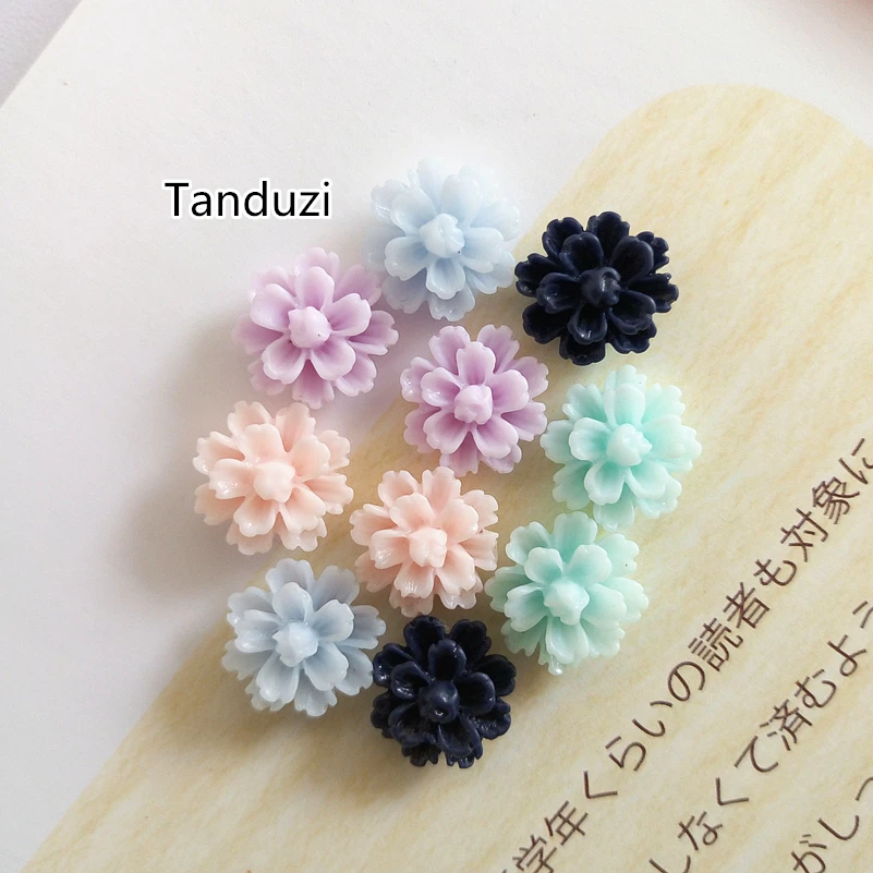 Tanduzi 100 шт. милые Многослойные полимерные цветы ромашки с плоским основанием