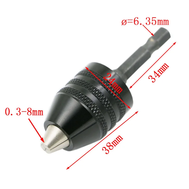 Original electric drill matching chuck hex handle 1 4 6 35mm grinding accessories small sandwich clamping