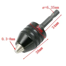 Original electric drill matching chuck hex handle 1 4 6 35mm grinding accessories small sandwich clamping