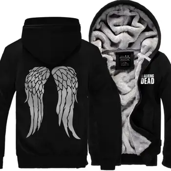 

Hot New The Walking Dead Hoodie Zombie Daryl Dixon Wings Winter Fleece Mens Sweatshirts Tracksuit thick 2019 autumn down jacket