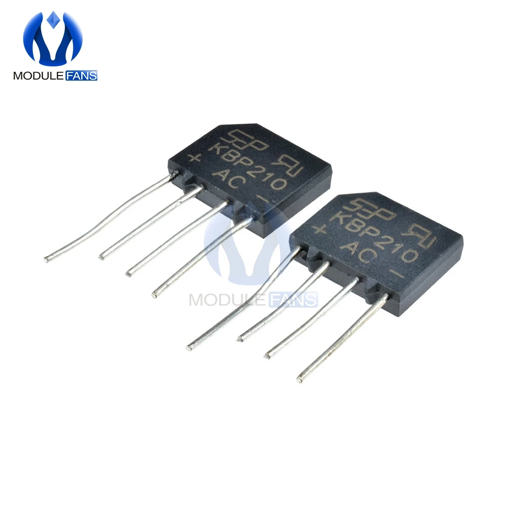 

5PCS 2A 1000V Bridge Rectifier Diode Single Phase Bridge Rectifier KBP210 Diy Electronic High Temperature Soldering Original IC