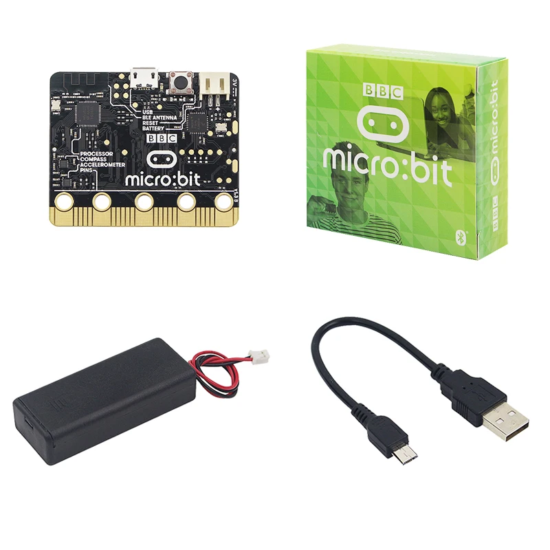 BBC micro: бит V1.3B nRF51822 KL26Z 256кб флэш-Cortex-M0 компьютер+ батарейный блок+ USB кабель для зарядки для обучения программированию