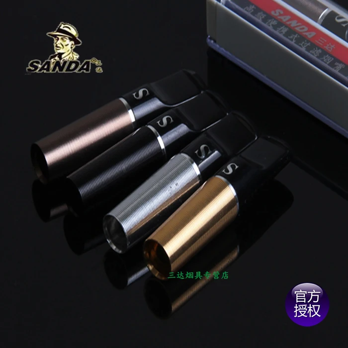 Сигаретный держатель Золотая курительная трубка с 2 фильтрами sd27 в портативной
