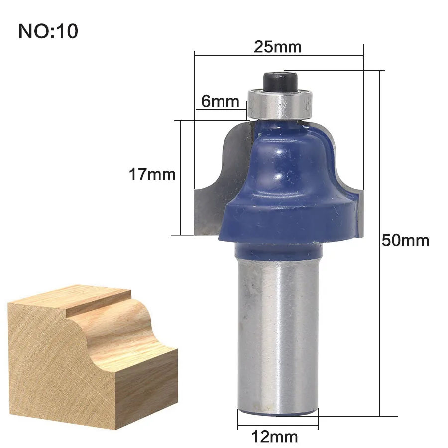 1 шт. 12 мм хвостовик 1/" Радиус Круглый над бисером окантовка формирования древесины фрезы карбида вольфрама фрезы для дерева Деревообрабатывающие инструменты
