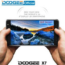 Doogee X7 мобильные телефоны 6.0 дюйма HD 2.5D IPS 1 ГБ Оперативная память + 16 ГБ Встроенная память Android6.0 Dual SIM MTK6580 Quad core 8.0MP 3700 мАч WCDMA