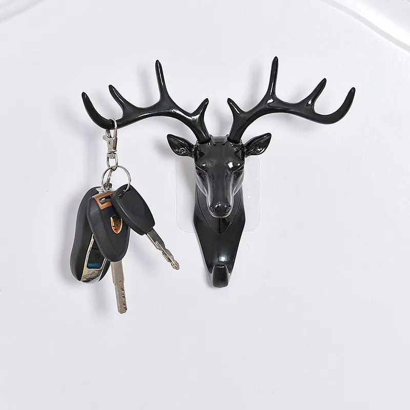 

Deer Head Antlers Wall Hook for Hanging Clothes Hat Scarf Keys Rack Home Decor MJJ88