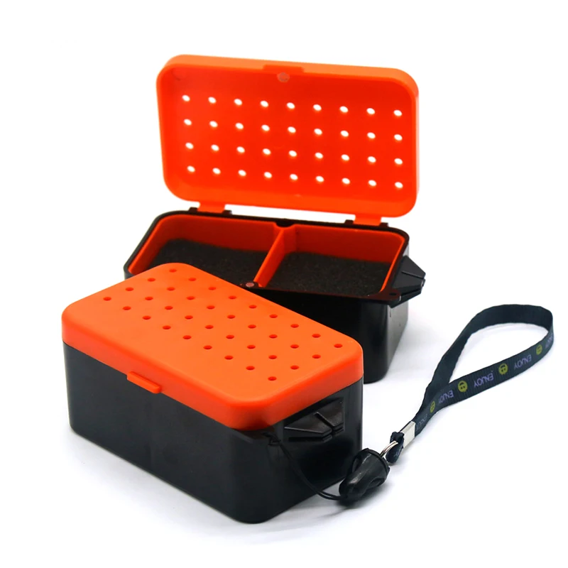 

Multifunctional 2 Compartments Fishing Box 9.7*5.8*4.5cm PVC Earthworm Worm Bait Lure Fly Carp Fishing Tackle Box Accessorie