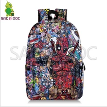 Deadpool Мстители коллажи рюкзак супергерой школьные сумки для подростков девочек мальчиков вентиляторы ежедневный Рюкзак Дети Книга сумка