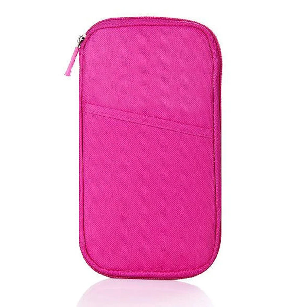 Портативная многофункциональная сумка для путешествий, паспорта, билетов, кошелек, сумка, ID, чехол для кредитных карт, органайзер, сумка, держатель для паспорта - Цвет: rose red