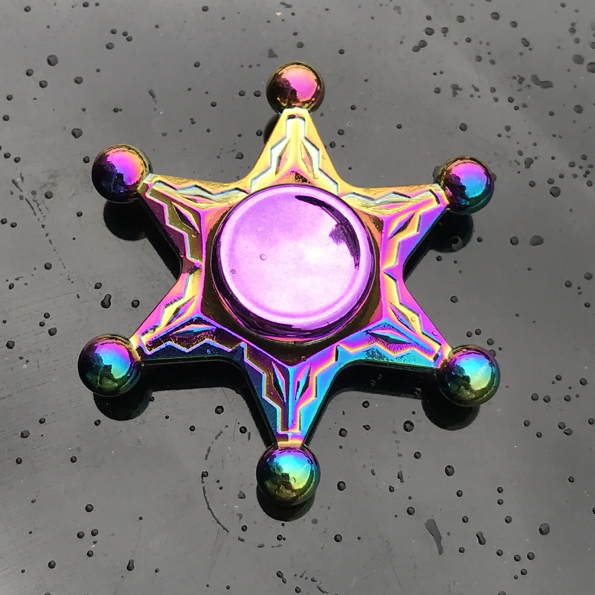 Multicolour Metal Alloy Fidget Spinner Rainbow Tri Fidget Wheels Gryo Hand Spinner R188 Electroplate Hybrid Bearing Children Toy - Цвет: Q11