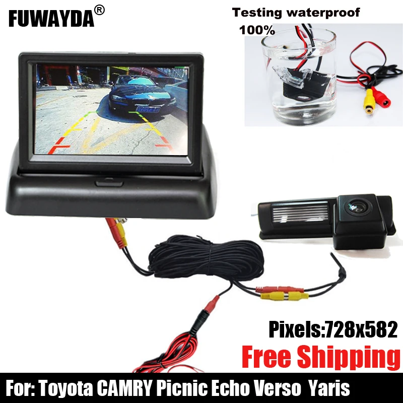 SONY CCD Автомобильное зеркало заднего вида с камерой направляющей линии для Toyota CAMRY