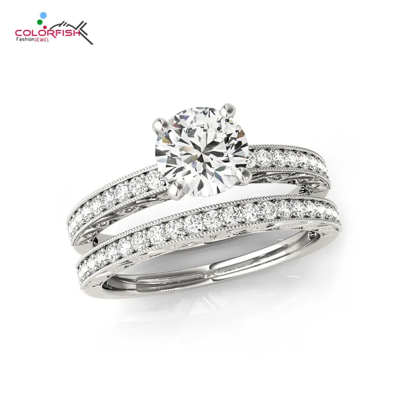 COLORFISH Jewelry Round Cut 0.75 Ct Vintage Victorian Art ...