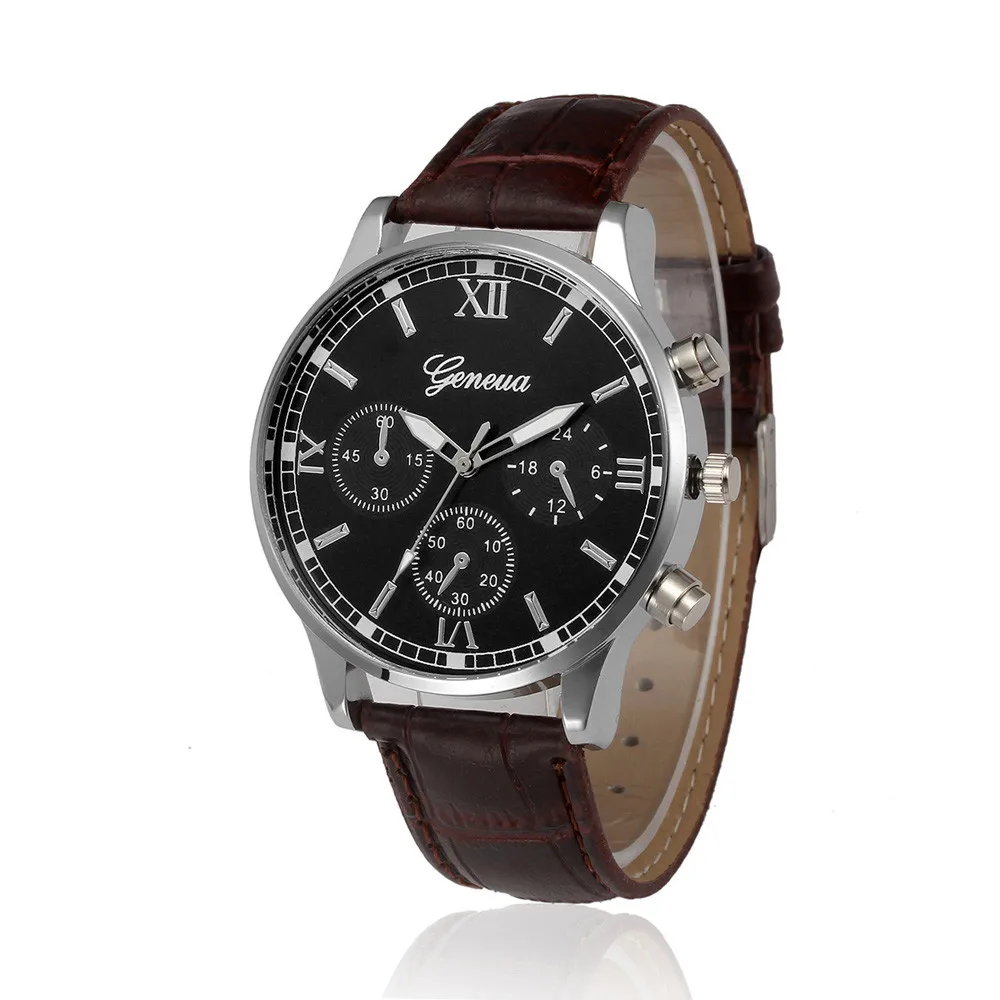 

GEMIXI 2018 fashion Retro Design Leather Band Analog Alloy Quartz Wrist Watch men watch gift clock Relojes para hombredignity