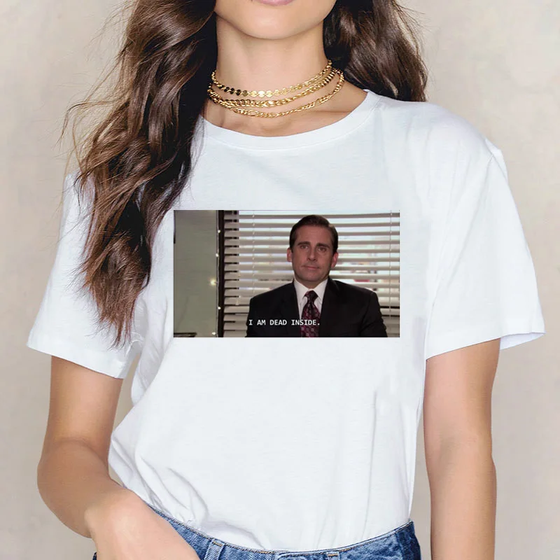Майкл Скотт Харадзюку футболка забавная женская футболка офисная мода гранж эстетический Графический футболки Femme ulzzang 90s - Цвет: 3996