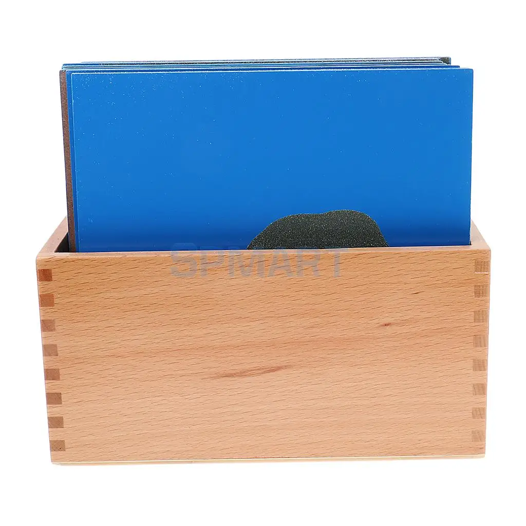 Montessori Sandpaper Geography Cards+Cabinet for Kids Preschool Learning Educational Toys