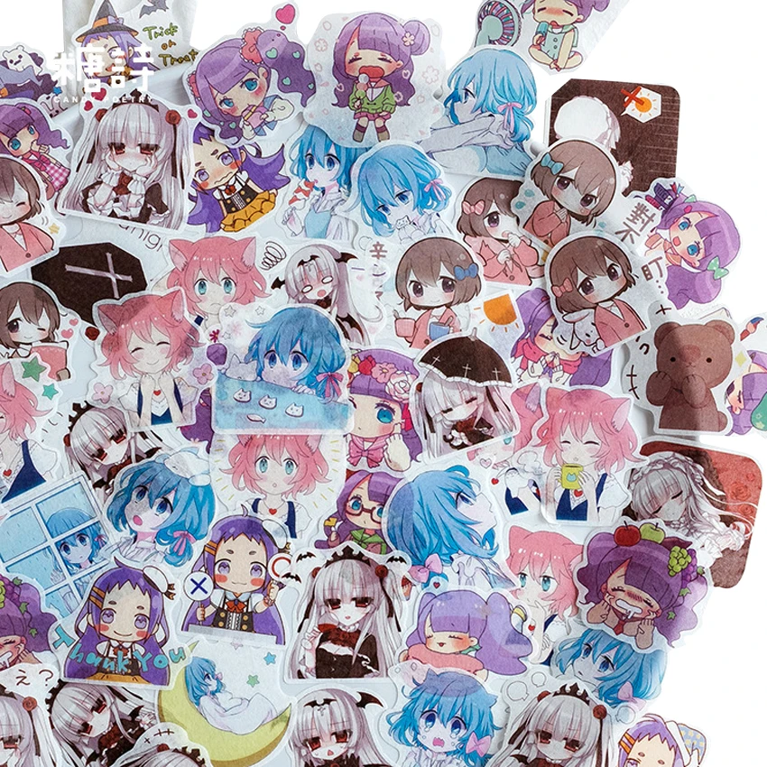 

15packs/lot New Japanese Girl series Adhesive Paper Stickers DIY Diary Decoration Scrapbooking Gift Sticker Stationery