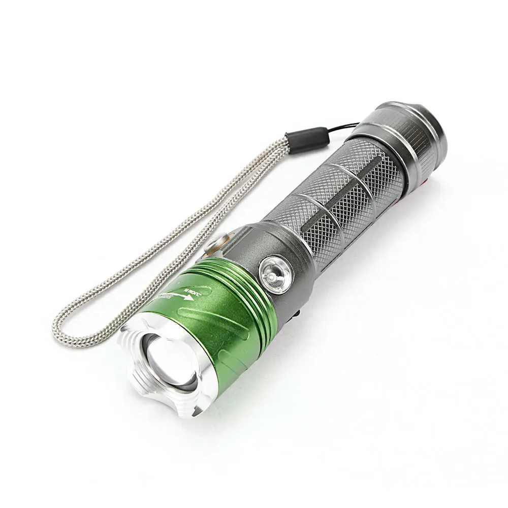 

30pcs/lot Recharageable LED Flashlight Waterproof Hard Light Flashlight Torch 3 Modes zoomable Portable Light Money detector