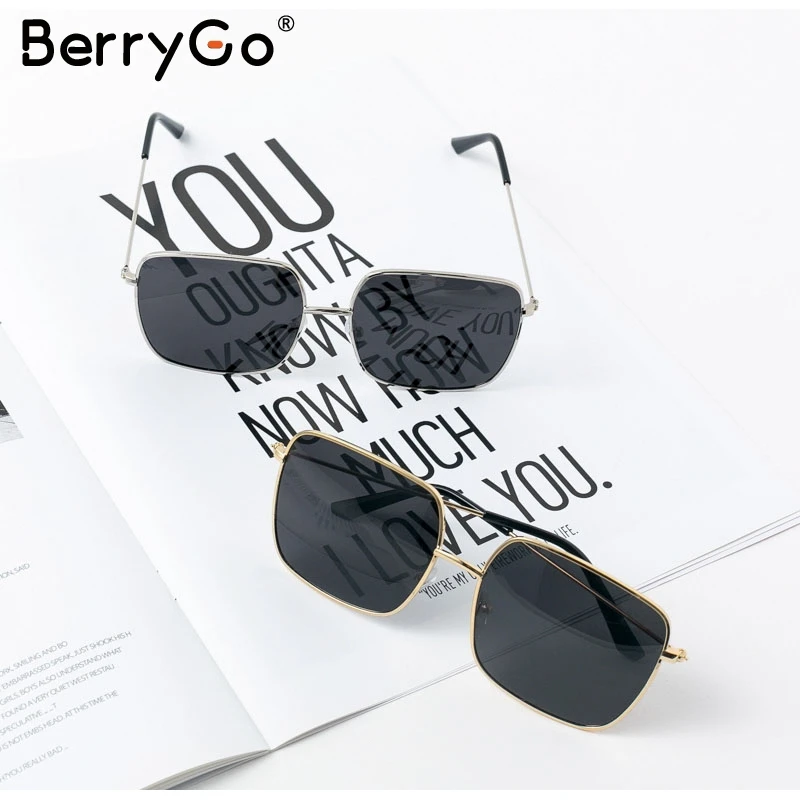 

BerryGo Vintage chic women square sunglasses Summer beach female sunglasses party accessories Luxury ladies sun glasses 2019 new